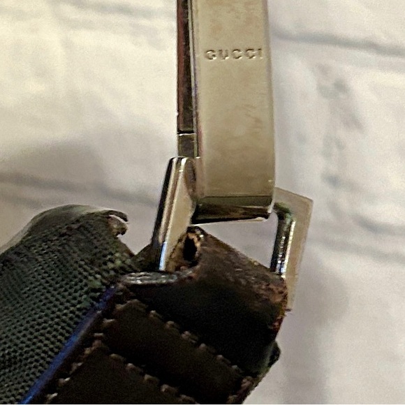 Black Gucci Nylon Bag With Brown Lether Trim & Silver Hardware - EUC - Picture 13 of 16